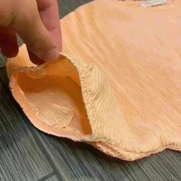 Bishop + Young Orange Crew Neck Ribbed Short Sleeve Pullover Crop Top Size S - Picture 6 of 8